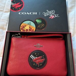 Coach Red Wristlet with Iconic Wizard of Oz Patch
